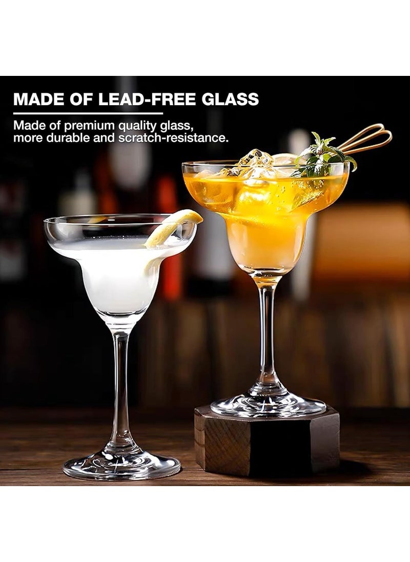 BLISS START BLISS START Margarita Glasses Set of 6 Cocktail Glasses with stem Crystal Glassware for Frozen Martini Mixing Cocktails Classic Cocktail Glasses for Drinks 190 ml  - Image 4
