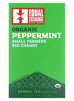 Equal Exchange Organic Peppermint Tea Caffeine Free 20 Tea Bags 0.99 oz (28 g) 