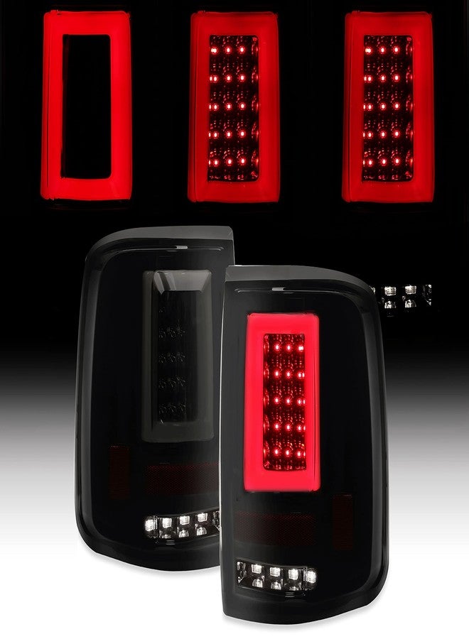 KUAFU Tail Lights Pair Compatible with 2004-2008 Ford F150 Pickup LED Tube Bar Rear Taillights Tail Rear Lamp Brake Signal Black Housing & Smoke Lens Replacement for 5L3Z13405CA 5L3Z13404CA - Image 4