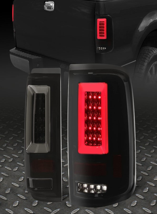 KUAFU Tail Lights Pair Compatible with 2004-2008 Ford F150 Pickup LED Tube Bar Rear Taillights Tail Rear Lamp Brake Signal Black Housing & Smoke Lens Replacement for 5L3Z13405CA 5L3Z13404CA - Image 3