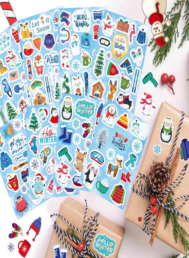DUJAA Winter Stickers for Kids, Hello Winter Theme with Christmas Tree, Snowman, Snowflake, Penguin, Winter Holiday Stickers for Gifts, Christmas Party Favors - Image 5