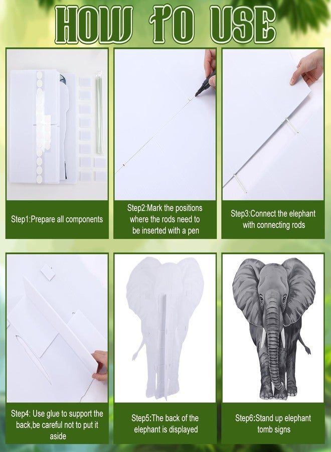 Cinnvoice 4.59 ft Elephant Cardboard Cutout Life Size Animal Cutout Standup Decorations Realistic Safari Photo Booth Prop Decor for Jungle Baby Shower Birthday Parties Supplies - Image 4