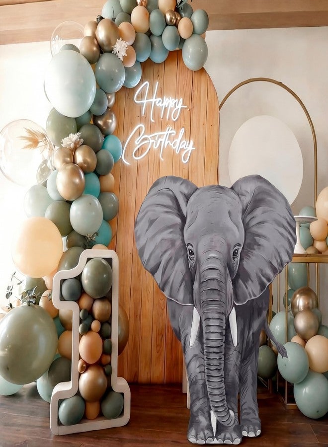Cinnvoice 4.59 ft Elephant Cardboard Cutout Life Size Animal Cutout Standup Decorations Realistic Safari Photo Booth Prop Decor for Jungle Baby Shower Birthday Parties Supplies - Image 5
