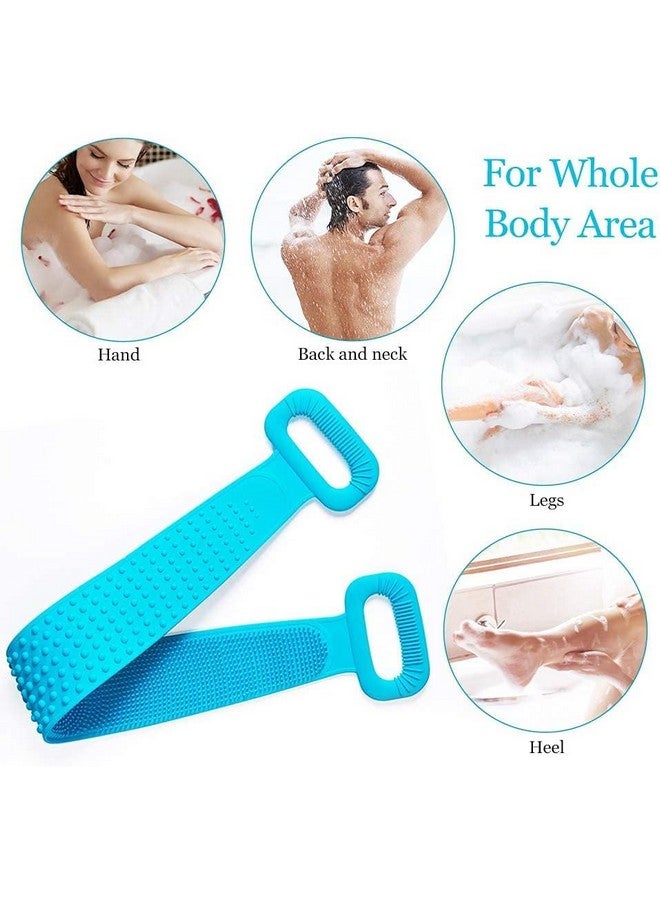 ORJILO Silicone Body Back Scrubber, Double Side Bathing Brush for Skin Deep Cleaning Massage, Dead Skin Removal Exfoliating Belt for Shower, Body Brush for Bathing (Multi Color) - Image 2