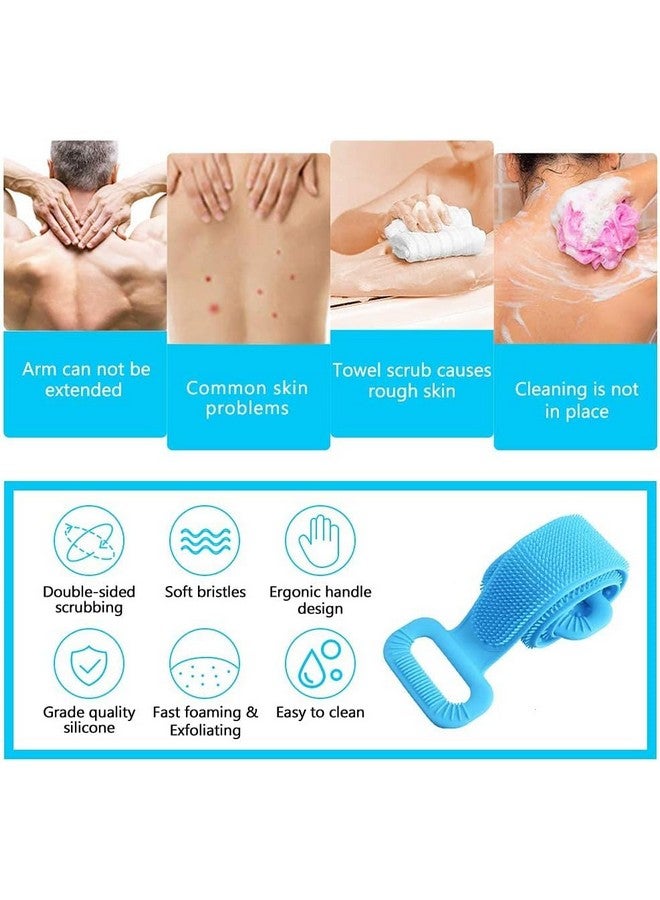 ORJILO Silicone Body Back Scrubber, Double Side Bathing Brush for Skin Deep Cleaning Massage, Dead Skin Removal Exfoliating Belt for Shower, Body Brush for Bathing (Multi Color) - Image 5