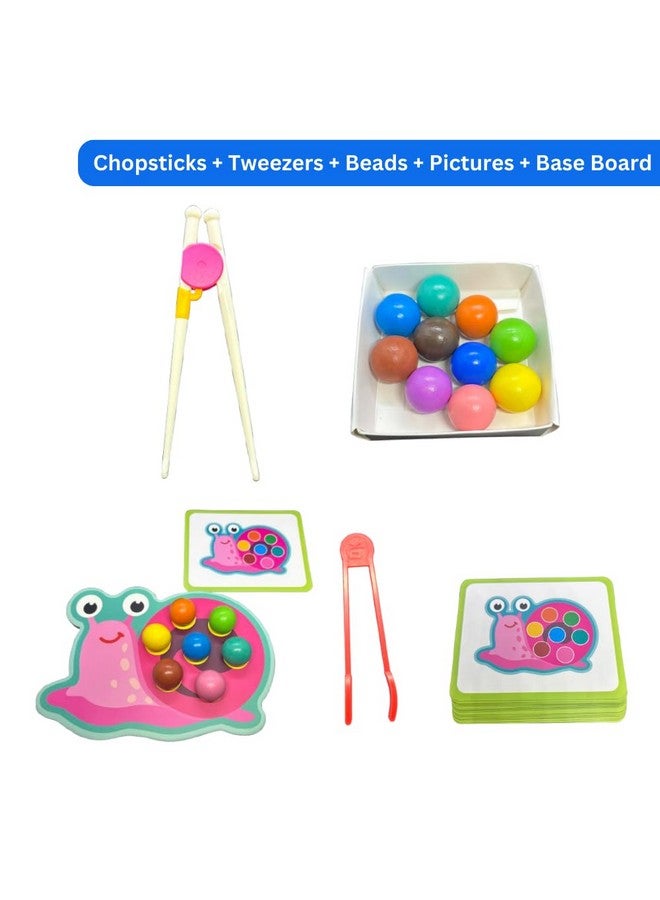 لعبة أحجية خرز مونتيسوري | تُنمّي قبضة الكماشة اللازمة للكتابة | لعبة مطابقة الألوان والأنماط من الخرز للأطفال من سن 3 سنوات فما فوق | ألعاب تعليمية للأطفال الصغار، ومرحلة ما قبل المدرسة، وأطفال مونتيسوري (حلزون) - Image 4