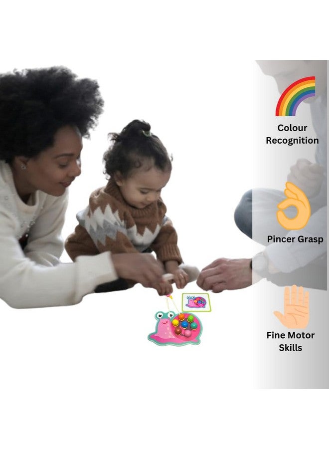 لعبة أحجية خرز مونتيسوري | تُنمّي قبضة الكماشة اللازمة للكتابة | لعبة مطابقة الألوان والأنماط من الخرز للأطفال من سن 3 سنوات فما فوق | ألعاب تعليمية للأطفال الصغار، ومرحلة ما قبل المدرسة، وأطفال مونتيسوري (حلزون) - Image 5