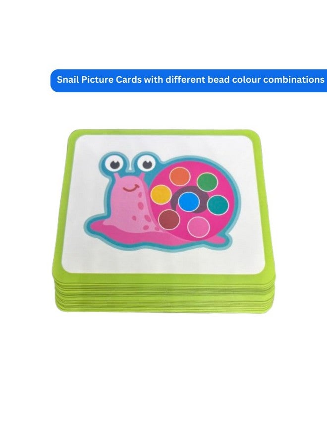 لعبة أحجية خرز مونتيسوري | تُنمّي قبضة الكماشة اللازمة للكتابة | لعبة مطابقة الألوان والأنماط من الخرز للأطفال من سن 3 سنوات فما فوق | ألعاب تعليمية للأطفال الصغار، ومرحلة ما قبل المدرسة، وأطفال مونتيسوري (حلزون) - Image 3