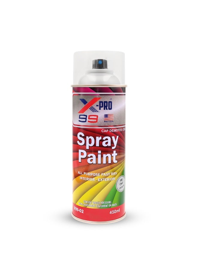 X Pro 99 X-99 PRO Clear Lacquer Spray Paint 450ml Transparent Gloss Finish Fast Dry Multi Surface Interior Exterior Coating - Image 1