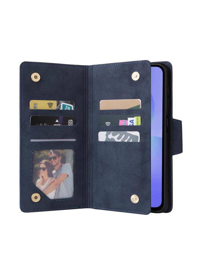 S-TOP Case For Samsung Galaxy A36 5G Rivet Buckle 9 Cards Three Fold Leather Phone Case - Image 4