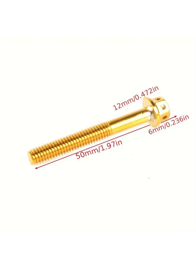 M6x1 25x15mm 10PCS Titanium Gold Vacuum Plated 304 Stainless Steel Hex Flange Head Motorcycle Engine Screws - Image 2