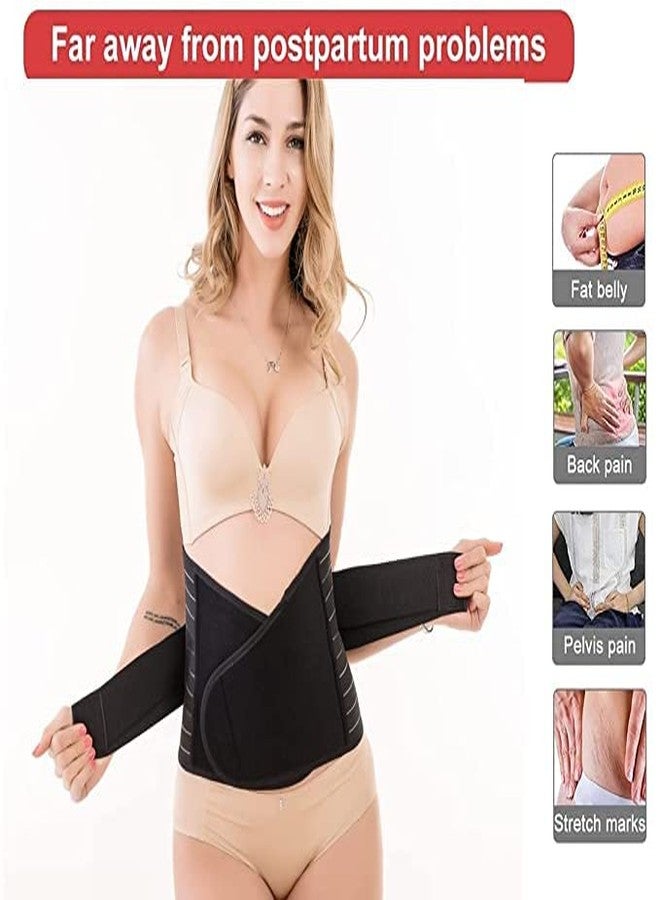 HIRVO 3 in 1 Postpartum Back Support Belly Band, C Section Recovery Belly Binder for Pelvis, Lumbar, Waist Pain Relief, Abdominal Belly Wrap-Free Size Black - Image 2