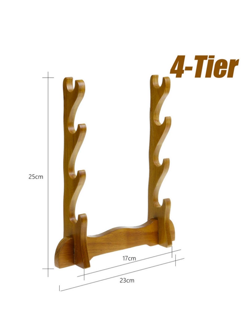 4 Tiers Universal Japanese Samurai Sword Wall Mount Solid Wood Rack Display Katana Holder Stand Bracket Home Decoration - Image 2