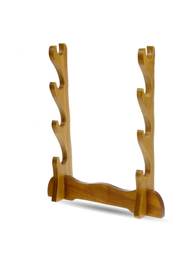 4 Tiers Universal Japanese Samurai Sword Wall Mount Solid Wood Rack Display Katana Holder Stand Bracket Home Decoration - Image 1