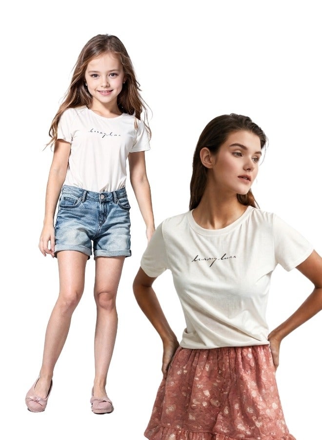 LoryLux Kelp Unisex Organic Cotton Crew Neck T-Shirt [ White ] - Image 2