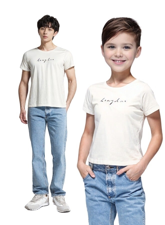 LoryLux Kelp Unisex Organic Cotton Crew Neck T-Shirt [ White ] - Image 3