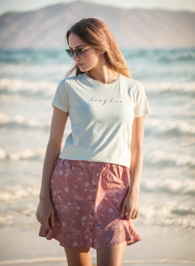 LoryLux Kelp Unisex Organic Cotton Crew Neck T-Shirt [ White ] - Image 4