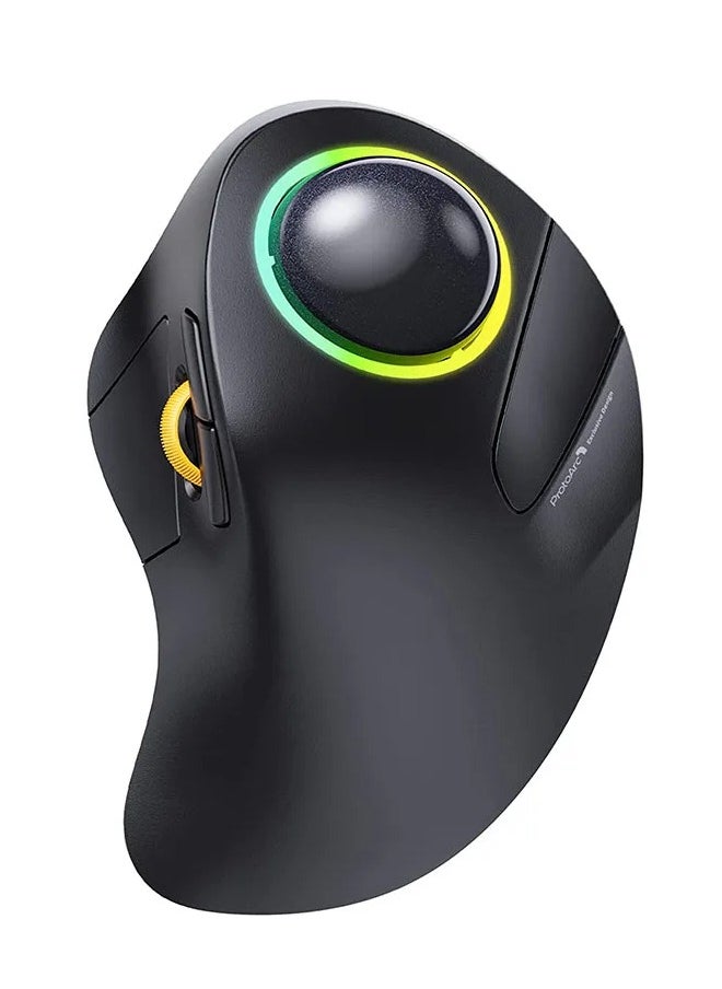 EVEREEN - Wireless Index Finger Trackball,  EM03 Wireless Bluetooth Trackball Mouse Rechargeable Ergonomic RGB Backlit Rollerball Mice for Windows Mac iPad - Image 1