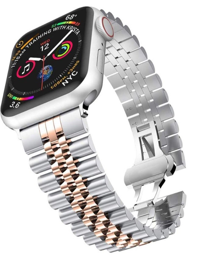 Replacement Band Compatible with Apple Watch 40mm 38mm, Stainless Steel Solid Strap Metal Bracelet for Apple Watch Series  - Image 1