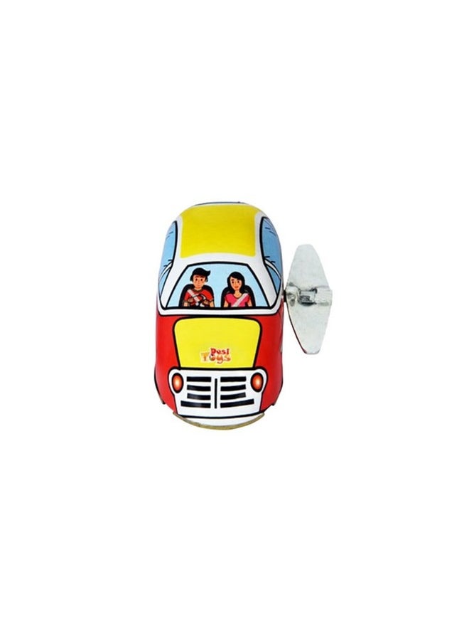 Desi Toys - Classic Metal Windup Car - Vintage Antique | Collectible Clockwork Toys For Kids | Fire Car Model Tin Toy | Hobbies | Made In India | Fun & Therapeutic | Gift For Kids - Image 1