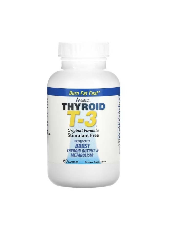 Absolute Nutrition Thyroid T 3 Original Formula 60 Capsules - Image 1