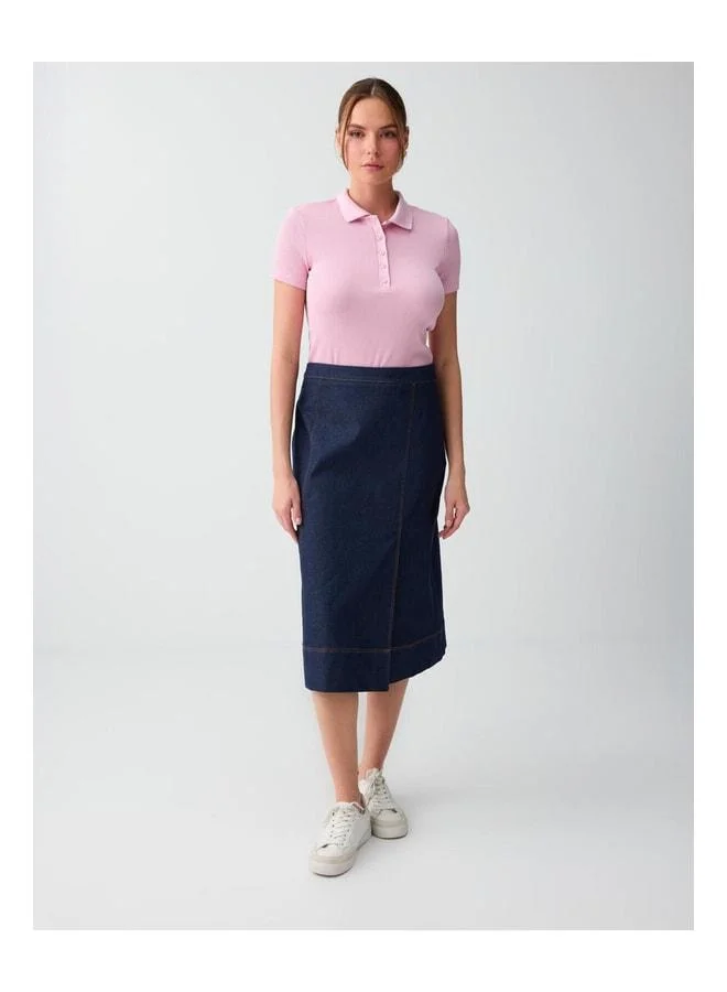 Jimmy Key Pink Slim Fit Short Sleeve Shirt with Knitted Collar T-Shirt.