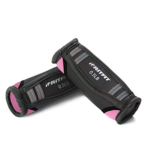 RitFit Soft Hand Weights Set - 0.5/0.75/1/1.5/2 LBS (1 Pair) Walking Dumbbell for Women & Men with Reflective Straps - Jogging, Running, Physical Therapy, Aerobics - Pink Orange Blue Grey Black - Image 1
