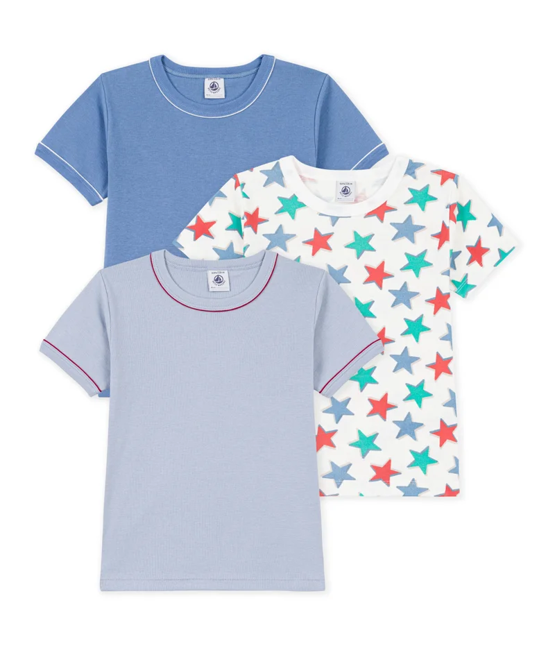 بيتي باتو Pack Of Children's Short-Sleeved Star-Print Cotton T-Shirts