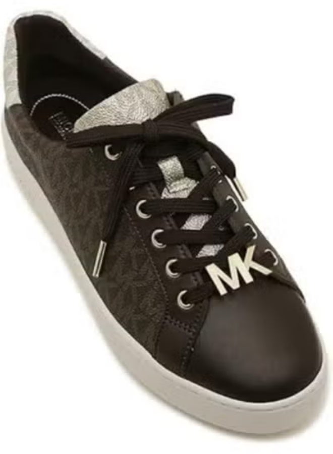 Michael Kors Women’s Poppy Brown Sneakers – Color-Block Logo, Size 8 - Image 2