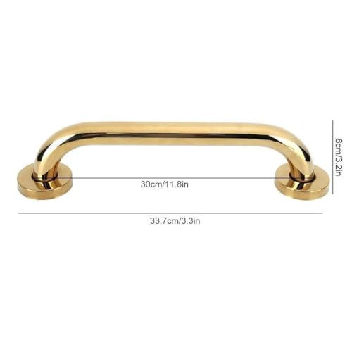 Beufee 2PCS Grab Bars for Shower, Shower Bars Safety 12 Inch Stainless Steel Bath Handle Bathroom Balance Bar Bathroom Tub Toilet Handrail Grab Shower Handle Tower Rack Brass Shower Grabs for Elderly - Image 2