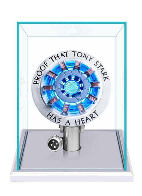 New Version 1:1 Iron Man Arc Reactor MK2 with LED Light Touch Sensitive No Remote Control Required Totally Easy Assembly USB Charge with Display Case