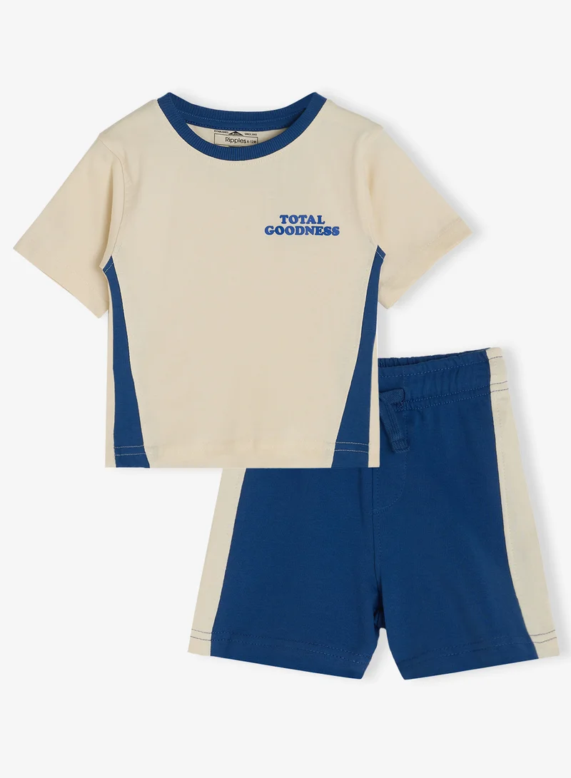 ريبلز مع نمشي Boys Drop Shoulder Tee & Shorts Set