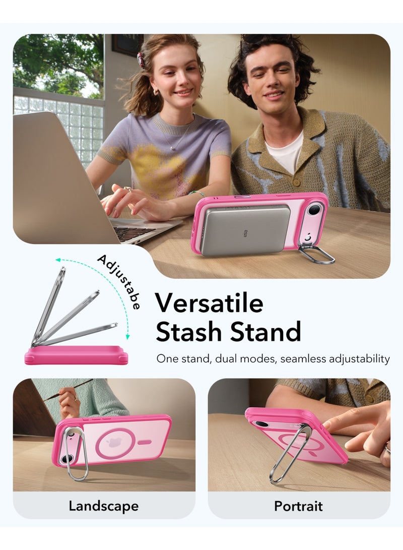ESR for iPhone Air Case with Stash Stand, Camera Control Cover Compatible with MagSafe, Military-Grade Drop Protection Magnetic Phone Case for iPhone 17 Air, Scratch-Resistant Back Cover pink - Image 5