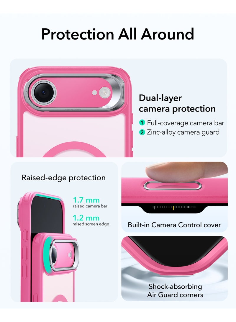 ESR for iPhone Air Case with Stash Stand, Camera Control Cover Compatible with MagSafe, Military-Grade Drop Protection Magnetic Phone Case for iPhone 17 Air, Scratch-Resistant Back Cover pink - Image 4