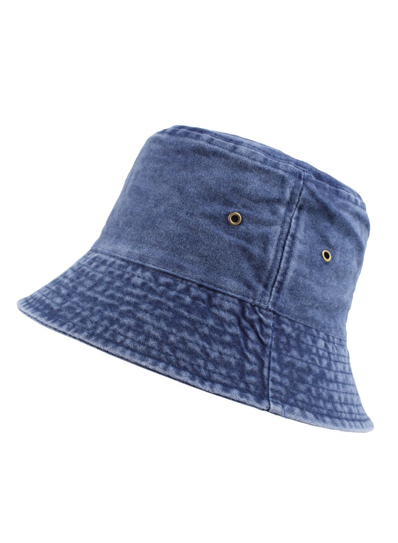 Generic Washed fisherman's hat Denim sun hat Outdoor sunscreen spray basin hat Fashion travel hat  - Image 1