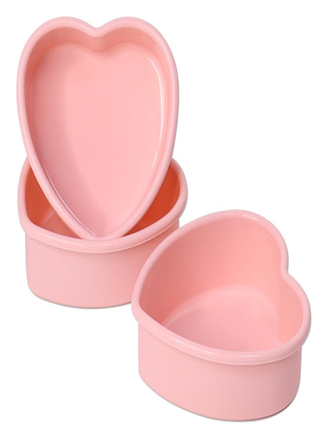 Pharamat Mini Silicone Heart Shape Cake Pan 3 Pack, 4 Inch Silicone Heart Cake Mold for Mini Cakes, Cheesecake, Pudding - Image 1