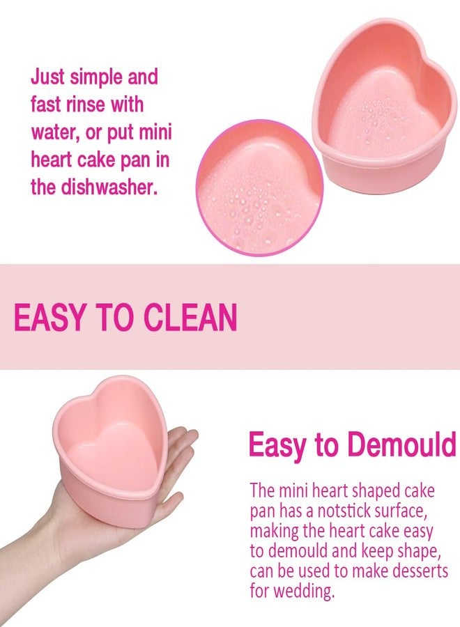Pharamat Mini Silicone Heart Shape Cake Pan 3 Pack, 4 Inch Silicone Heart Cake Mold for Mini Cakes, Cheesecake, Pudding - Image 4