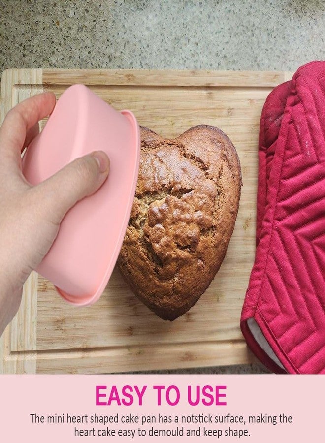 Pharamat Mini Silicone Heart Shape Cake Pan 3 Pack, 4 Inch Silicone Heart Cake Mold for Mini Cakes, Cheesecake, Pudding - Image 5
