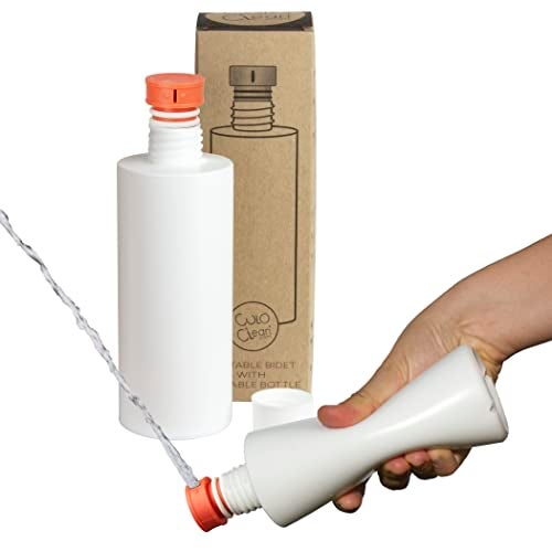 CuloClean.com CuloClean Portable Bidet for Toilet or Travel (Coral). Peri Bottle for Men and Women. Handheld Spray. Bath Essentials (CuloClean + Bottle, 1pcs Coral) - Image 1