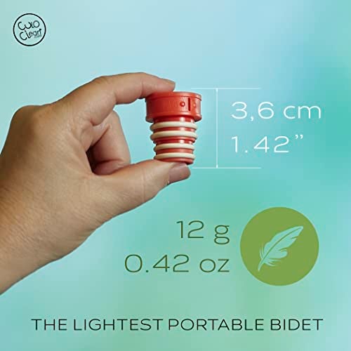 CuloClean.com CuloClean Portable Bidet for Toilet or Travel (Coral). Peri Bottle for Men and Women. Handheld Spray. Bath Essentials (CuloClean + Bottle, 1pcs Coral) - Image 4