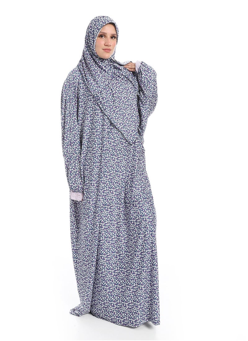 سيزار اسدال صلاة حريمي مزود بنقش ورد  - Image 5