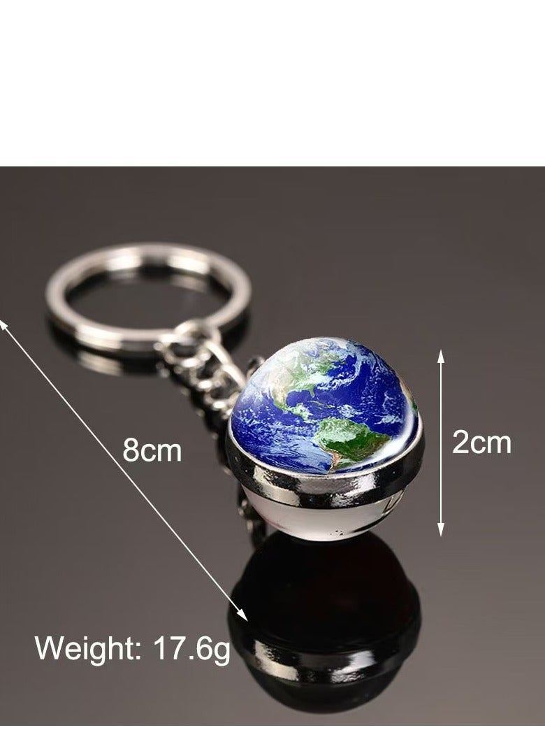 Creative Planet Galaxy Moon Keychain Pendant, Portable Planet Keychain, Gift Souvenir for Men Women Boys and Girls - Image 2