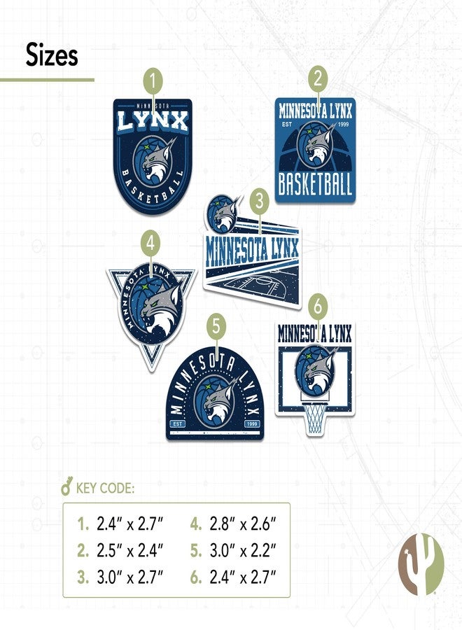 Desert Cactus Minnesota Lynx Sticker WNBA Women's National Basketball Association Officially Licensed Sticker Vinyl Decal Laptop Water Bottle Car Scrapbook (Type 2-3) - Image 3