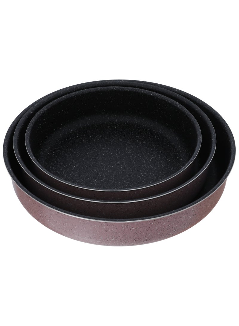 Alsaif Gallery Al Saif Gallery granite trays set, 3 pieces - pink