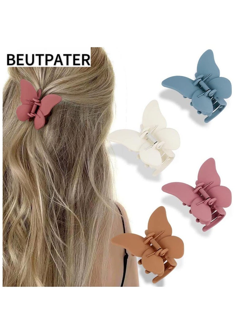 BEUTPATER Butterfly Hair Accessories - Matte Claw Clips for Women and Girls, 4Pcs Hair Clamps for Thin to Medium Hair  - Image 1