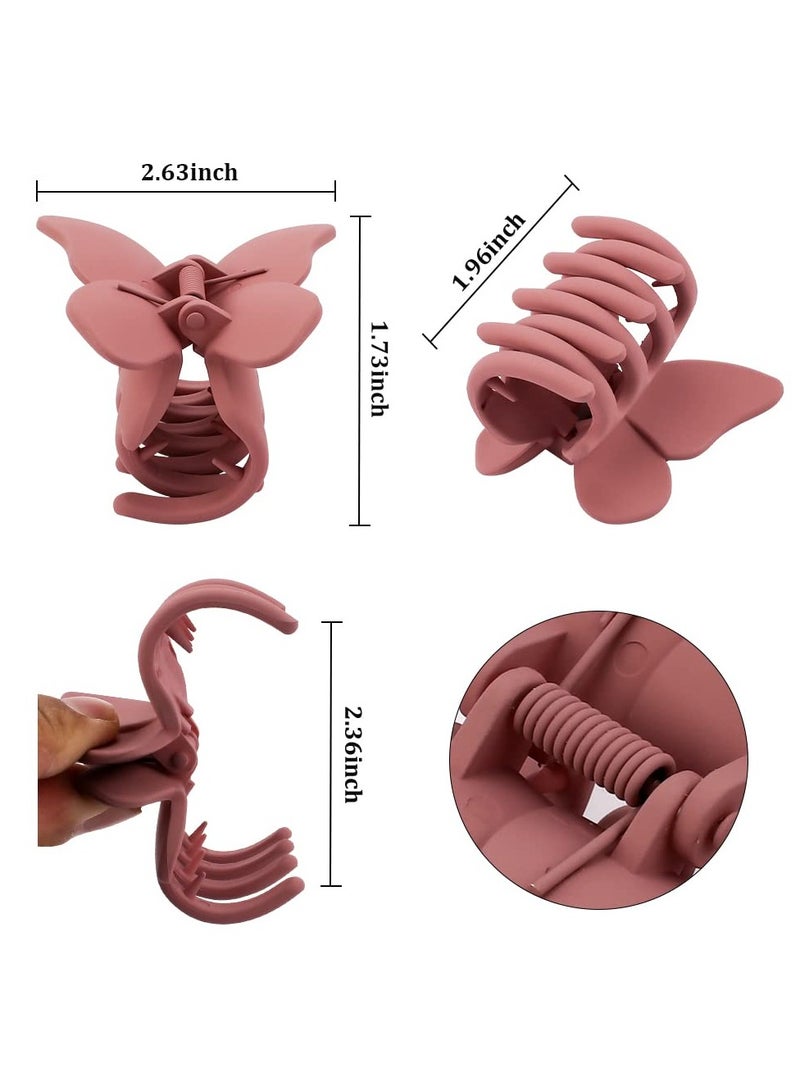 BEUTPATER Butterfly Hair Accessories - Matte Claw Clips for Women and Girls, 4Pcs Hair Clamps for Thin to Medium Hair  - Image 3