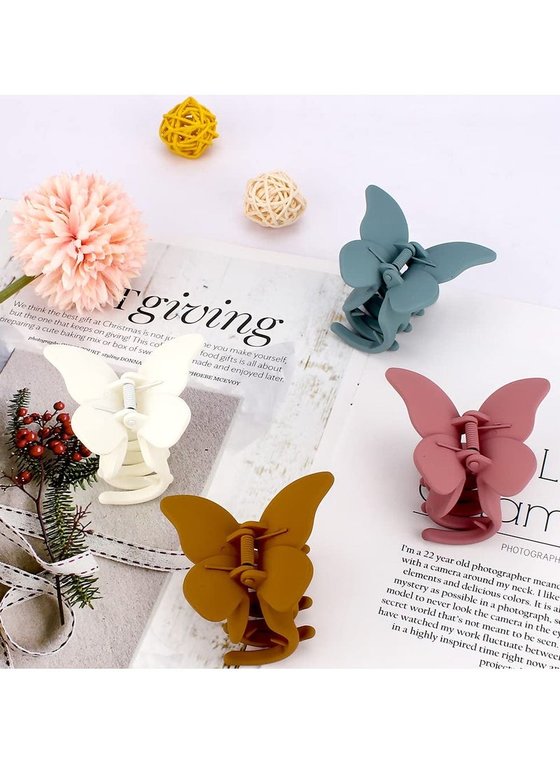 BEUTPATER Butterfly Hair Accessories - Matte Claw Clips for Women and Girls, 4Pcs Hair Clamps for Thin to Medium Hair  - Image 2