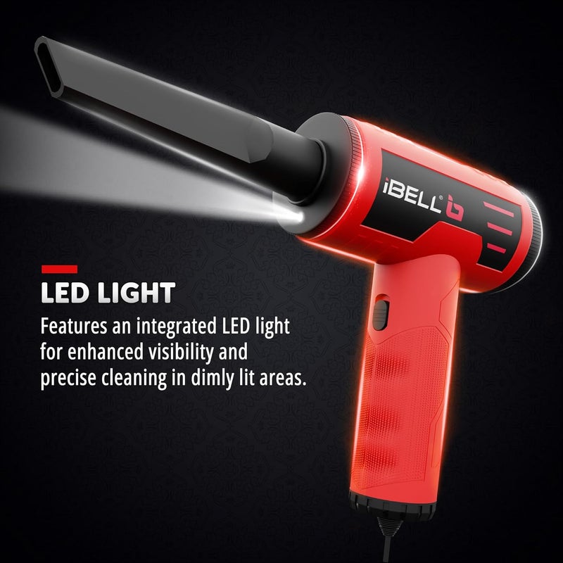 iBELL AD20-10 High-Efficiency Compressed Air Duster | 220W, 20,000-105,000 RPM | Brushless Powerful Motor with 3m Cord & Back Grille Protection | Lightweight Duster for Electronics and Inflatables Globally engineered build - Image 4