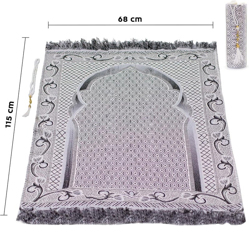 Elanesa  Muslim Prayer Rug and Prayer Beads with Elegant Gift Box - Image 2