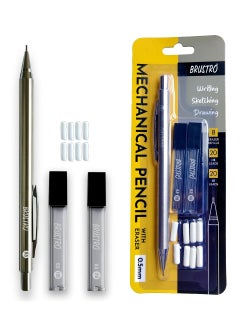 BRUSTRO BRUSTRO Mechanical Pencil Set | HB-20 leads, 2B-20 leads, Spare eraser- 8 units|Tip size- 0.5 mm |Ideal for Students,Adults, Home,School,Office,Stationery Use |Writing, Sketching, Drawing, Mandala Art  - Image 1